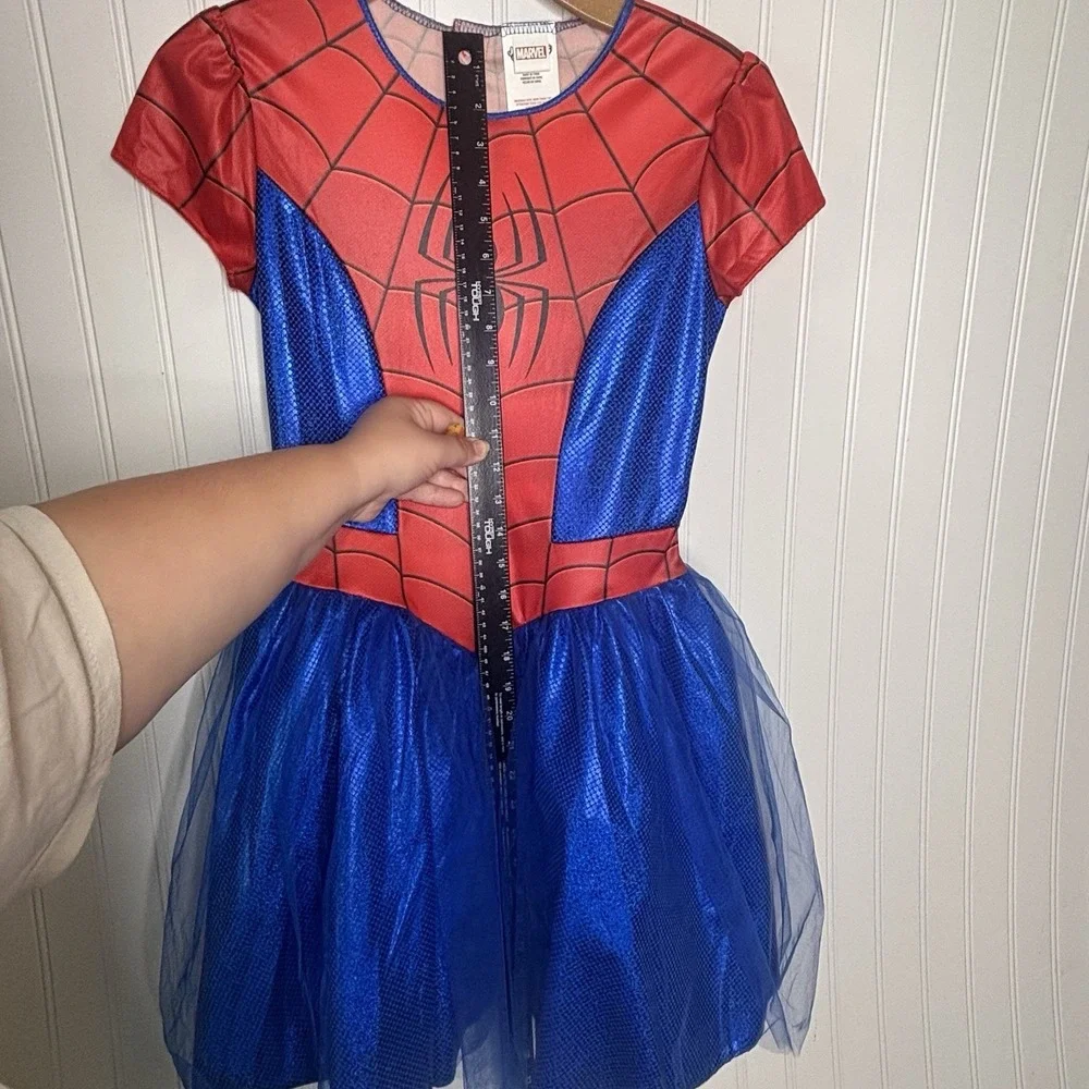 Marvel Spider-man Dress Tutu Kids Large Cosplay Dress Up Costume Halloween - Picture 10 of 11